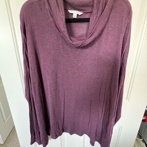 CAbi Purple Cowl Neck Sweater Elegant Knit